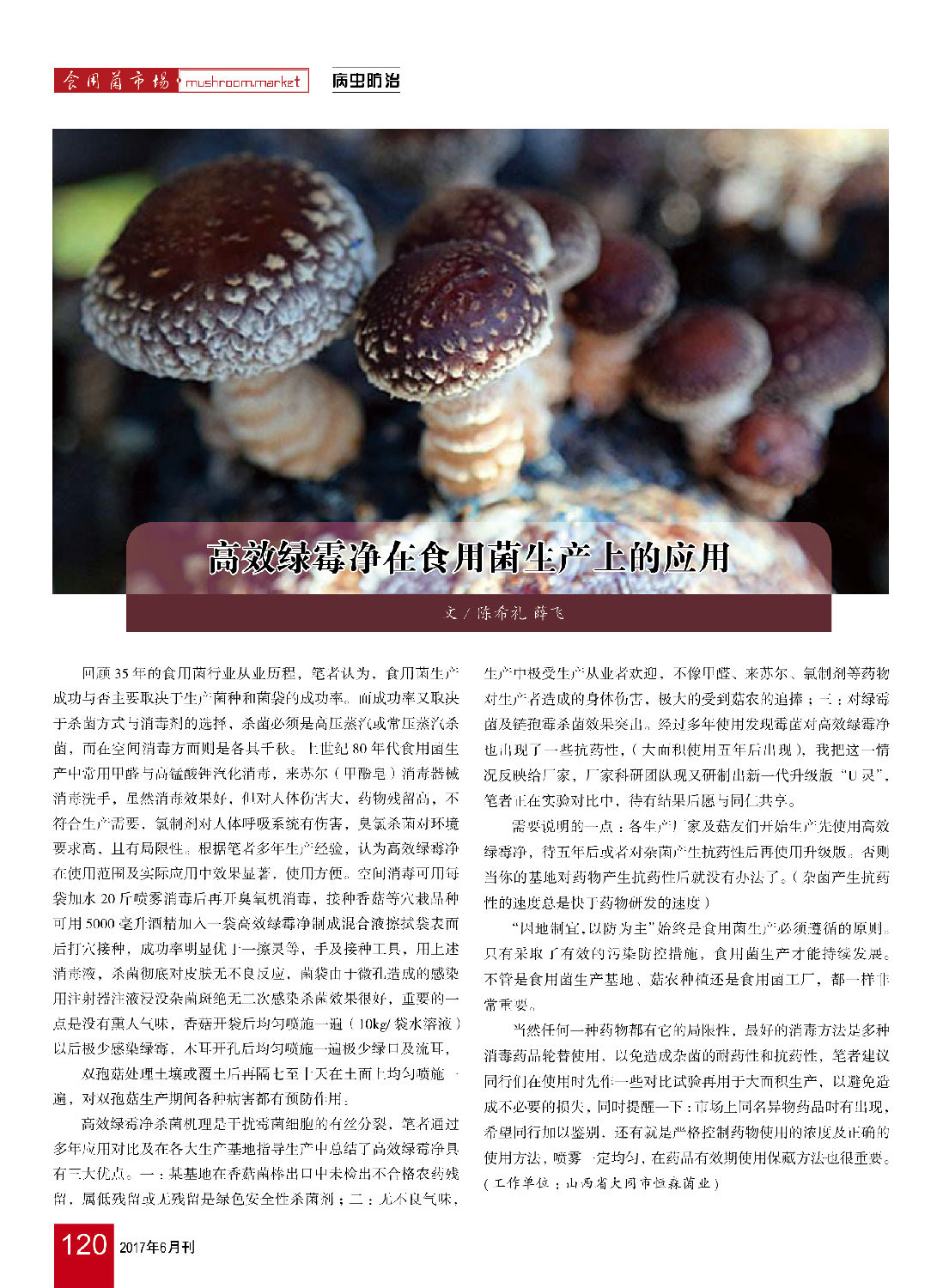 《高效綠霉凈在食用菌生產(chǎn)上的應用》食用菌市場2017年第6期-陳希禮.jpg 《高效綠霉凈在食用菌生產(chǎn)上的應用》食用菌市場2017年第6期-陳希禮.jpg